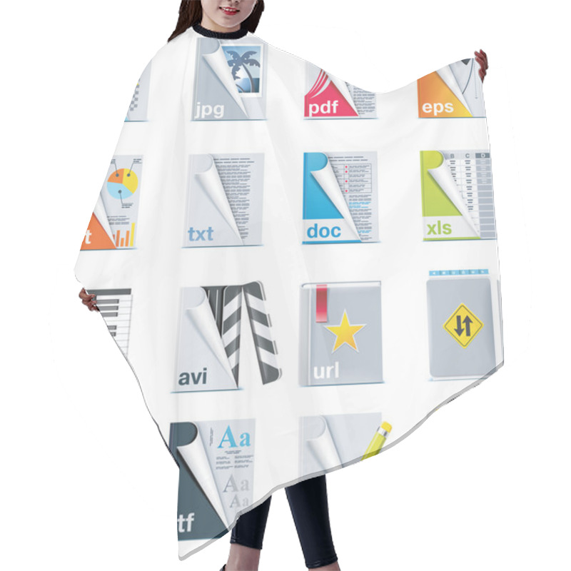 Personality  Set Of The Files And Folders Icons Hair Cutting Cape