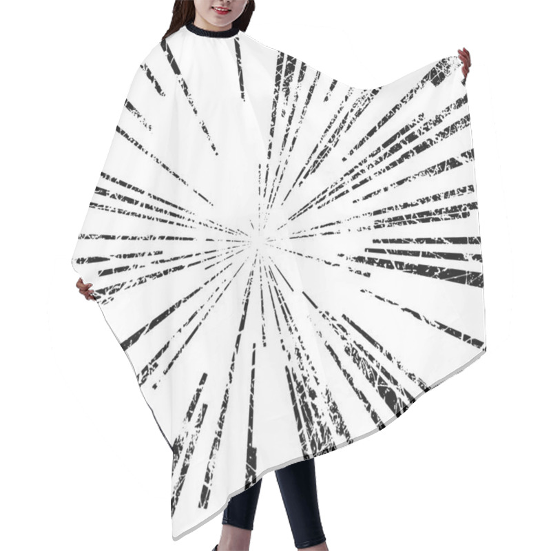 Personality  Abstract Speed Motion Black Lines From The Middle, Star Burst Ba Hair Cutting Cape