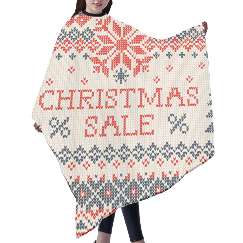 Personality  Christmas Sale: Scandinavian Or Russian Style Knitted Embroidery Hair Cutting Cape