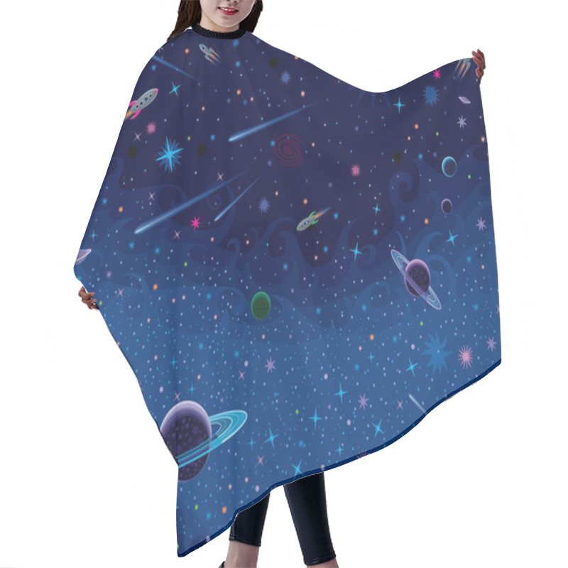 Personality  Horizontal Cosmic Background Hair Cutting Cape