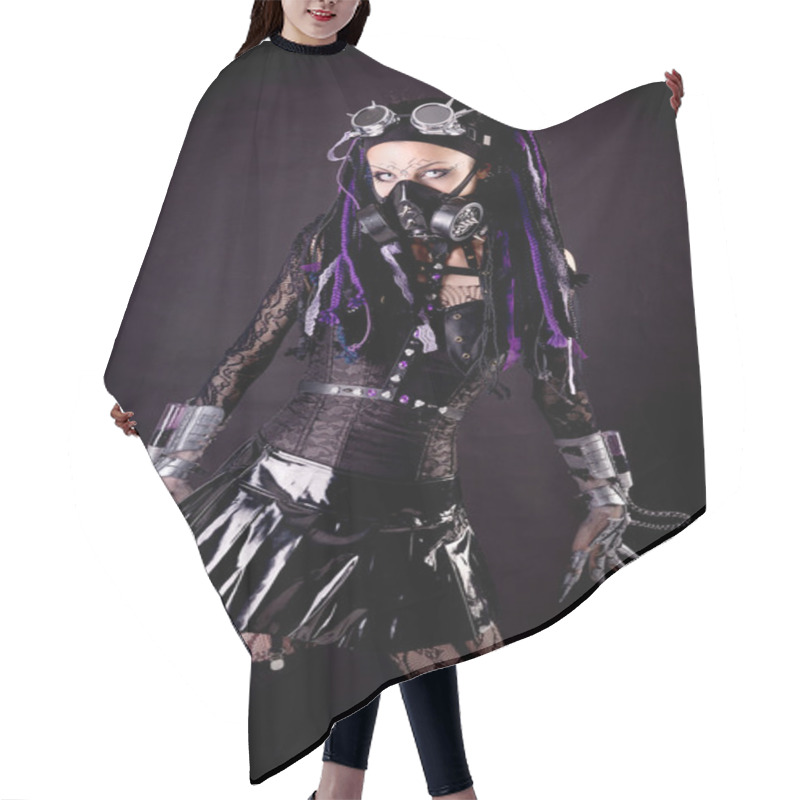 Personality  Cyber Goth Girl Hair Cutting Cape