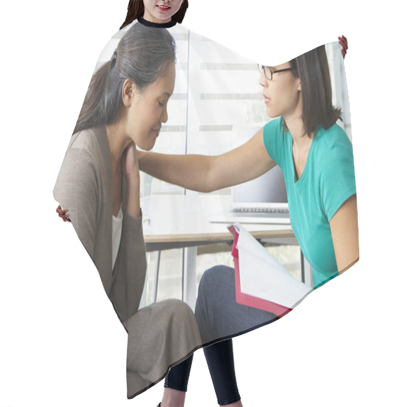 Personality  Woman Having Counselling Session Hair Cutting Cape