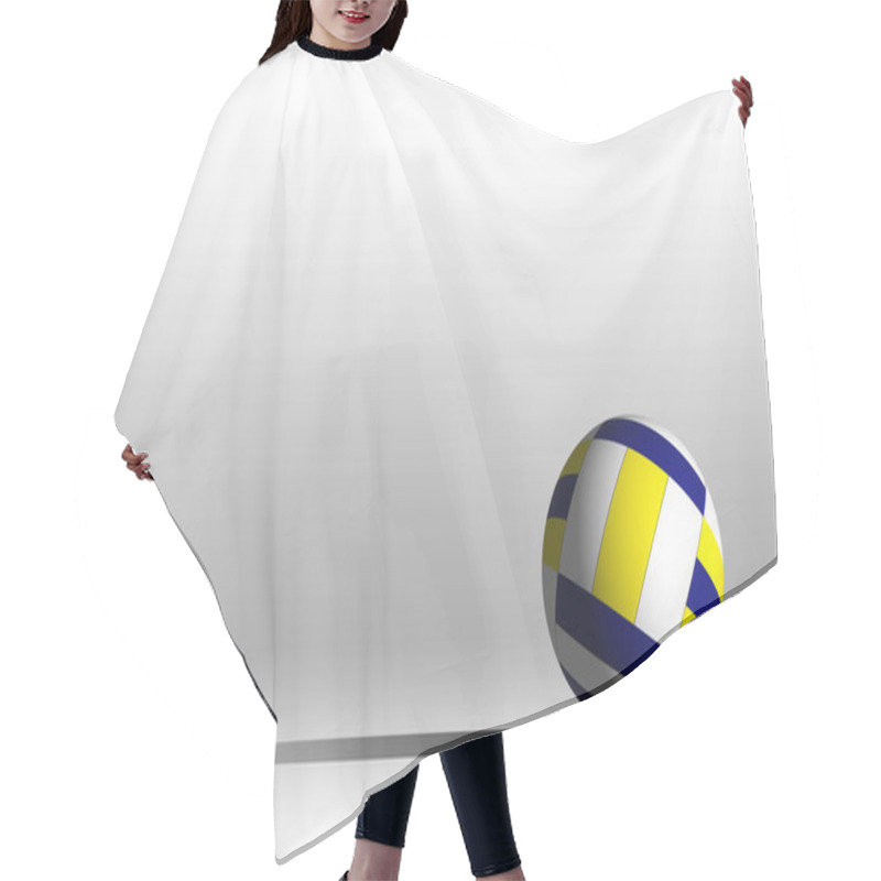 Personality  Volleyball Image With Shadow On Left Side On White Background For Use As Text And Design. Hair Cutting Cape