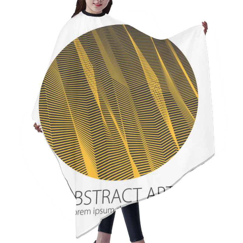 Personality  Design Artistic Element Of Great Lines Surface Texture In A Shape Of Circle. Vector Abstract 3d Perspective Background For Layouts, Posters, Banners, Print And Web. Trendy And Cool. Hair Cutting Cape