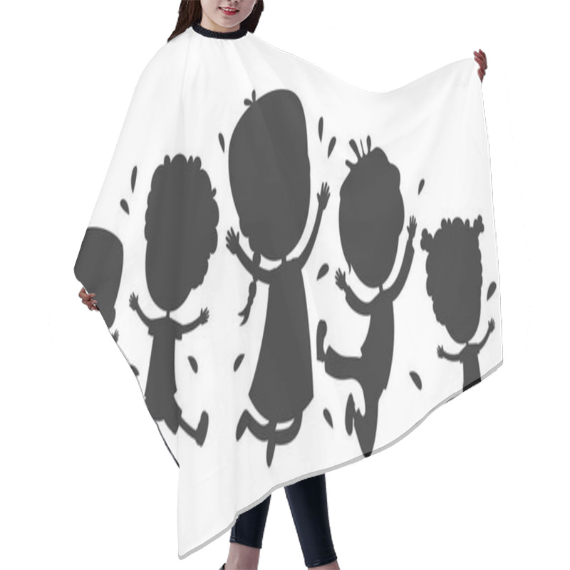 Personality  Concept Design With Kids Silhouette Hair Cutting Cape