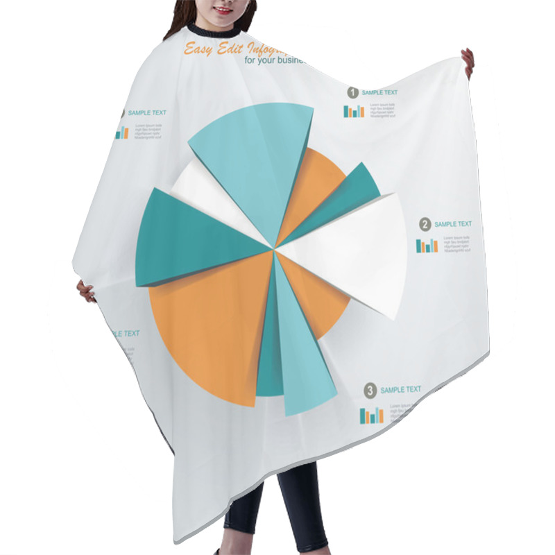 Personality  Business Pie Chart Hair Cutting Cape