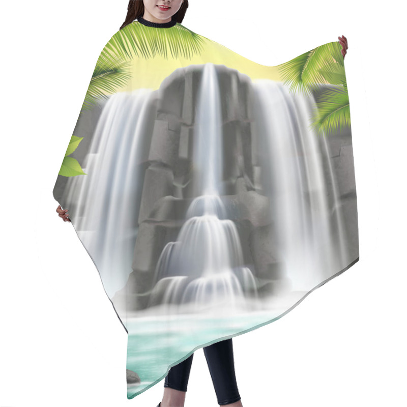 Personality  Waterfall Realistic  Background Hair Cutting Cape