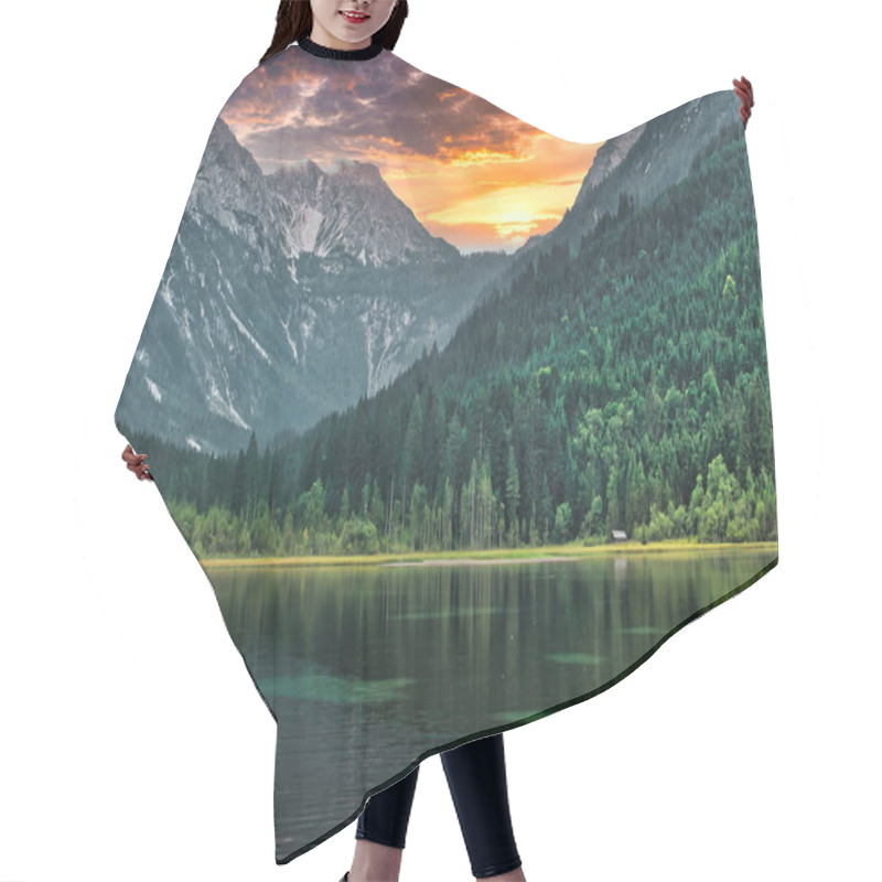 Personality  Beautiful Lake In The Mountains Austria Hair Cutting Cape