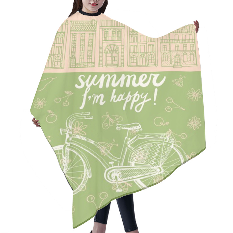 Personality  Summer City Bicycle Hair Cutting Cape