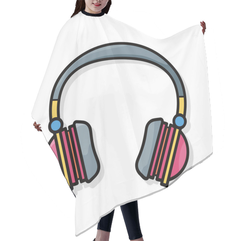 Personality  Headphone Doodle Hair Cutting Cape