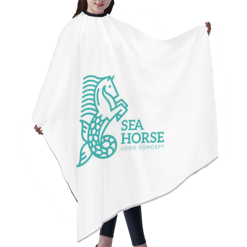 Personality  Seahorse Logo Hair Cutting Cape