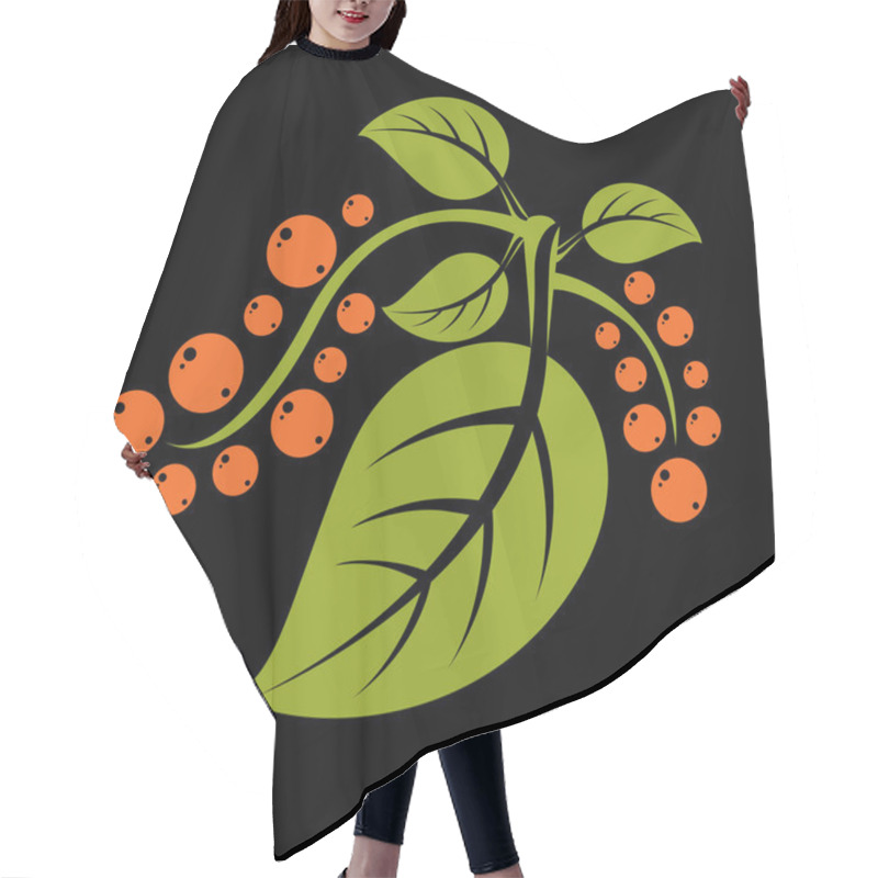 Personality  Tree Leaves With Tendrils And Orange Seeds Hair Cutting Cape