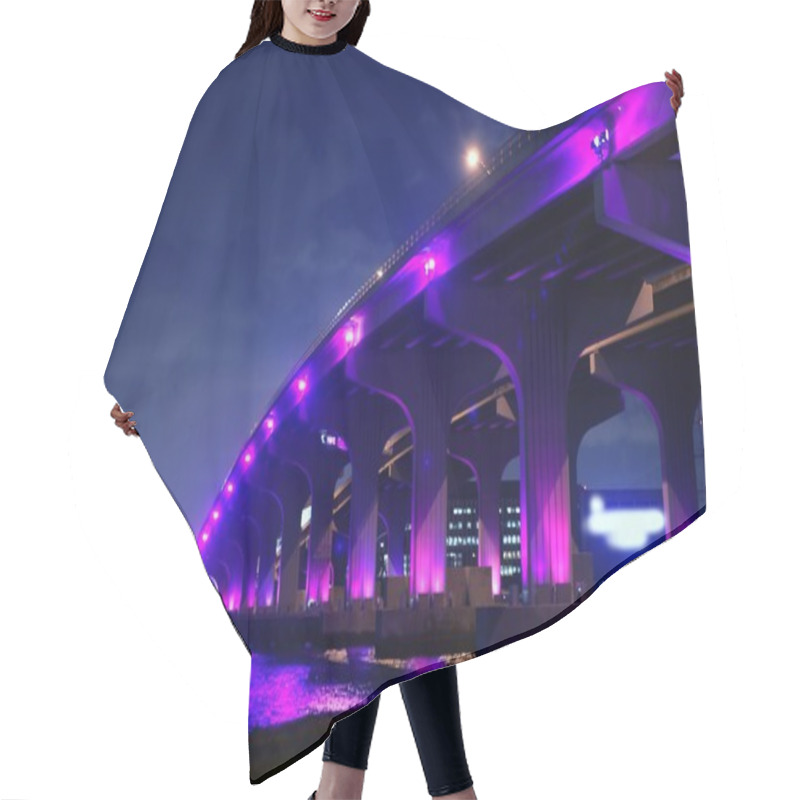 Personality  Miami Florida Bridge Night View A1A Hair Cutting Cape