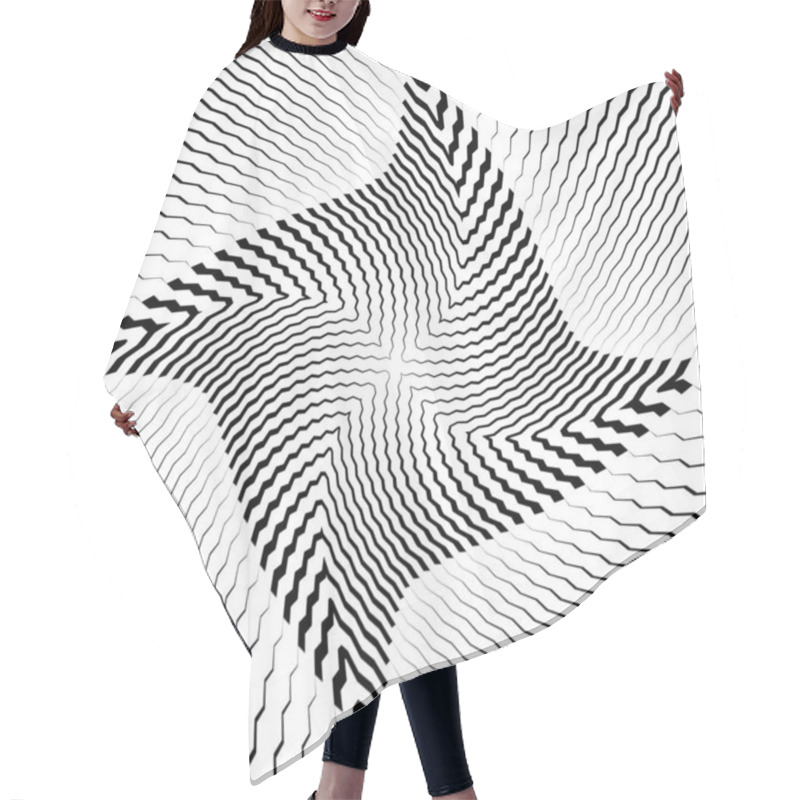 Personality  Abstract Rotated Zigzag Oblique Stripes Hair Cutting Cape