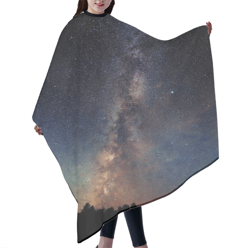 Personality  Milky Way Over Forest Hair Cutting Cape