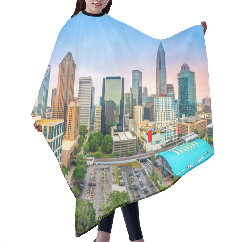 Personality  Aerial View Of Charlotte, NC Skyline Hair Cutting Cape