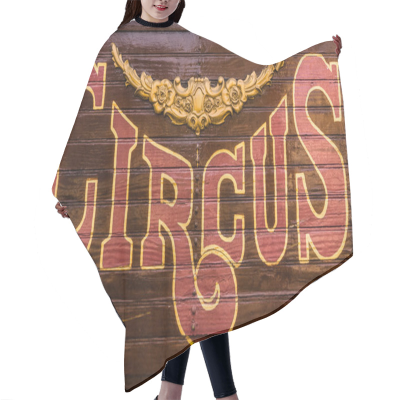 Personality  Circus Wagon Sign Hair Cutting Cape