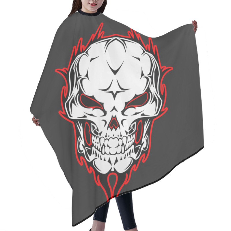 Personality  Vector Design Of Skull  Hair Cutting Cape