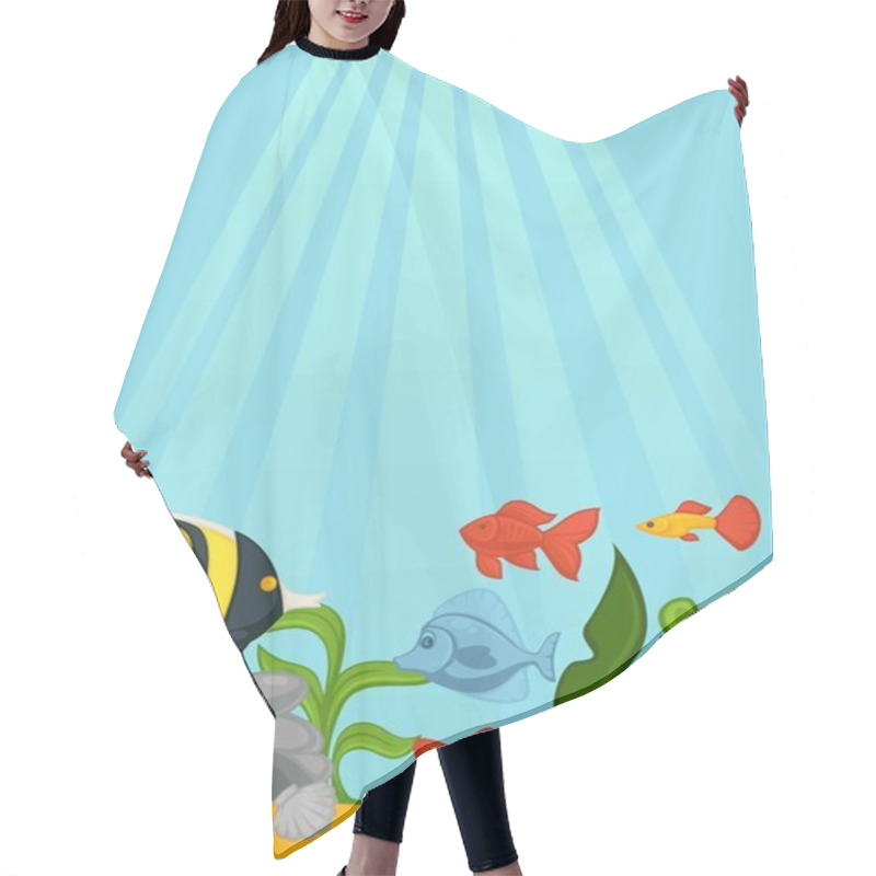 Personality  Ocean Bottom With Green Seaweed Hair Cutting Cape