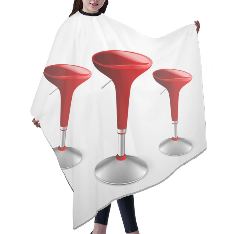 Personality  Vector Red Modern Bar Stools Hair Cutting Cape