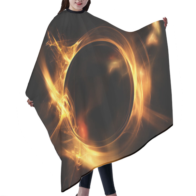 Personality  Abstract Fiery Circle On A Black Background Hair Cutting Cape