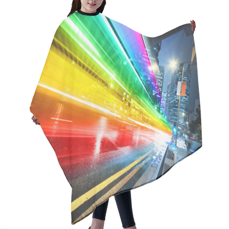 Personality  Fast Moving Bus At Night Hair Cutting Cape