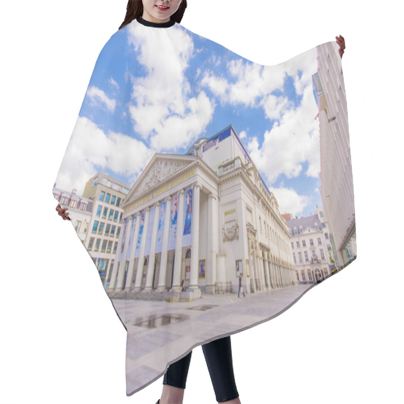 Personality  BRUSSELS, BELGIUM - 11 AUGUST, 2015: Spectacular Facade Of The Theatre Royal La Monnaie De Munt With Its Stunning Details And Architecture Hair Cutting Cape