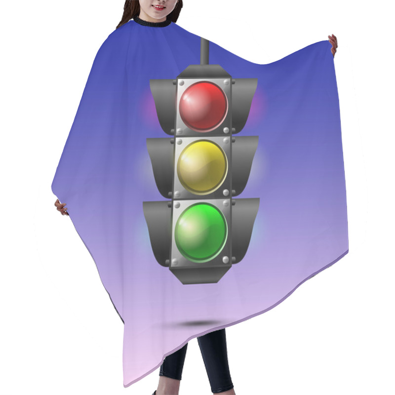 Personality  Traffic Lights,  Vector Illustration  Hair Cutting Cape