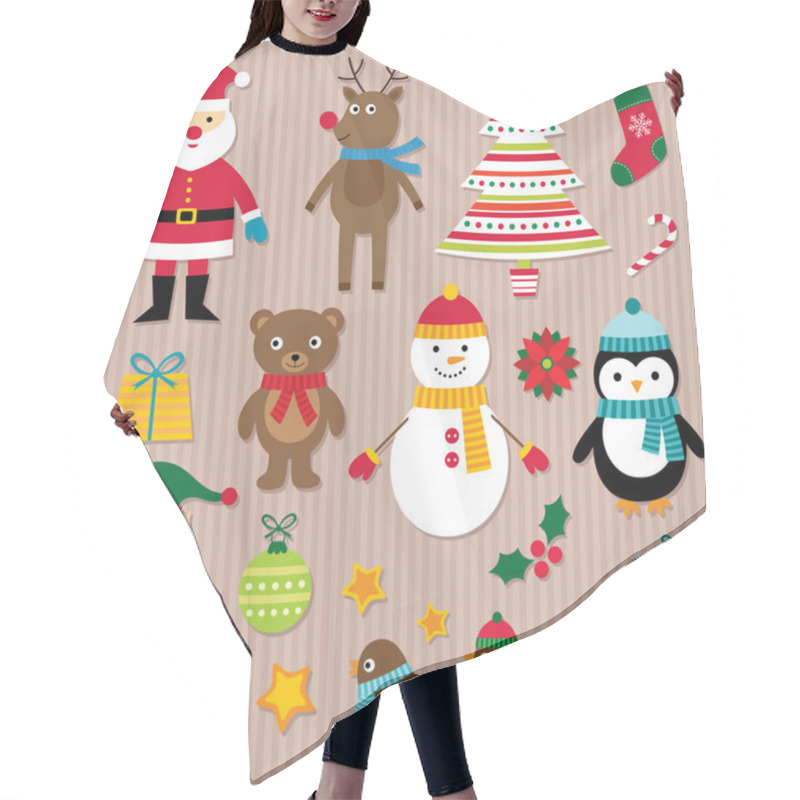 Personality  Chrisrmas Design Elements Vector Set Hair Cutting Cape