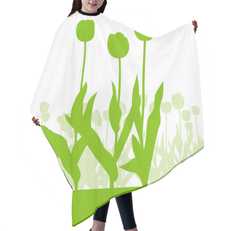 Personality  Tulips Spring Seasonal Flower Garden Ecology Concept Detailed Il Hair Cutting Cape