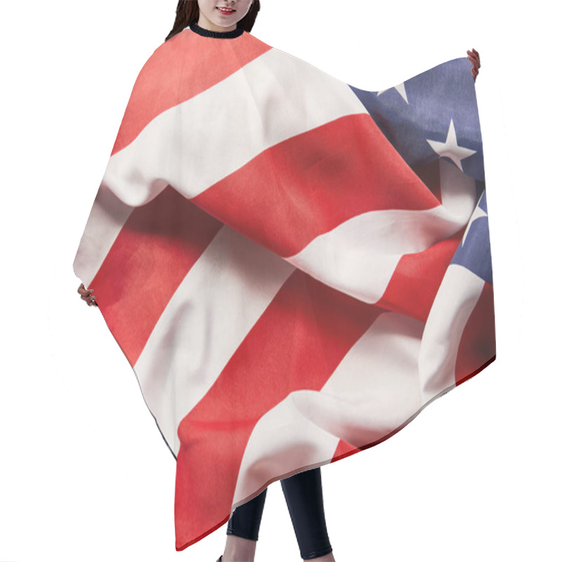 Personality  Close Up View Of Crumpled National American Flag  Hair Cutting Cape