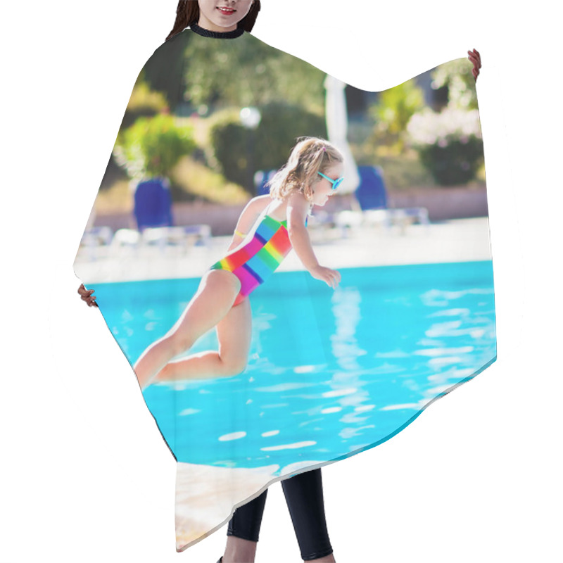 Personality  Child In Swimming Pool On Summer Vacation Hair Cutting Cape