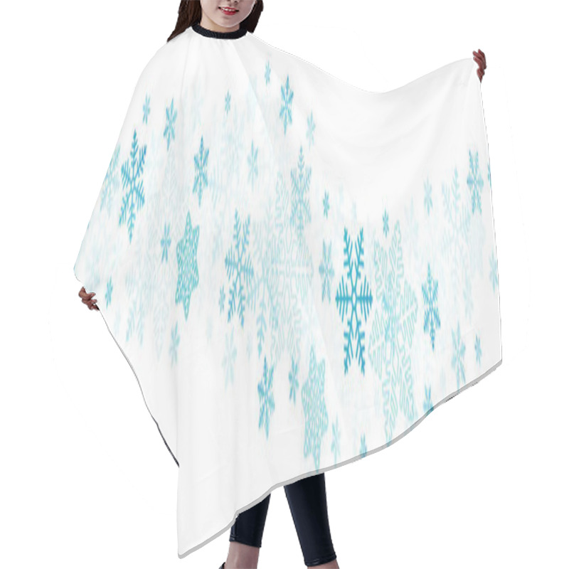 Personality  Flying Blue Snowflakes And Stars Horizontal Border Hair Cutting Cape