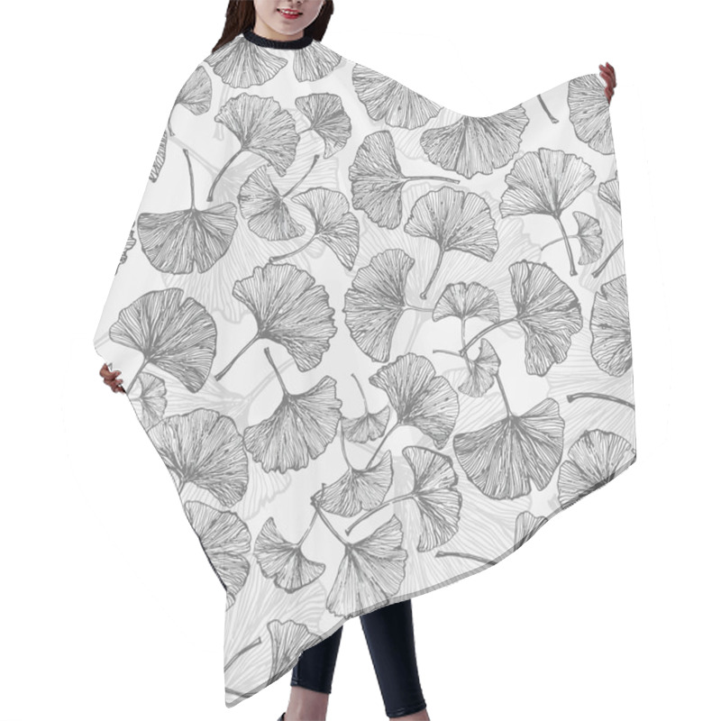 Personality  Background With Ginkgo Leaves. Hair Cutting Cape