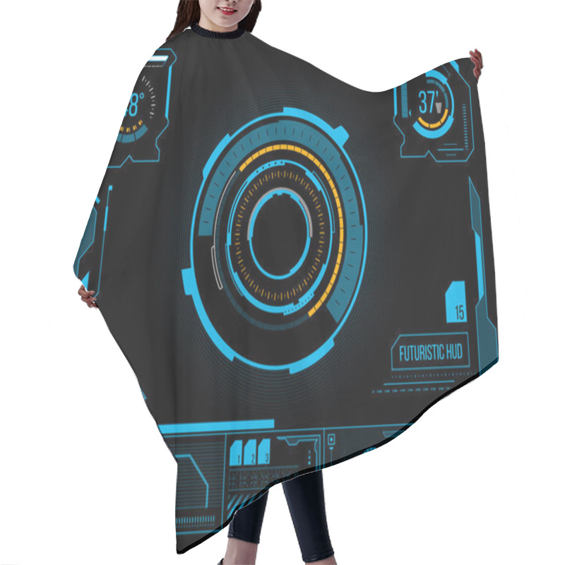 Personality  Futuristic User Interface HUD Hair Cutting Cape