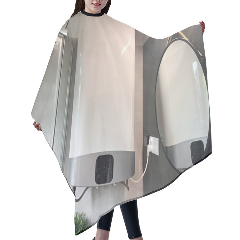 Personality  Modern Electric Water Heater Installed In Home Bathroom Hair Cutting Cape