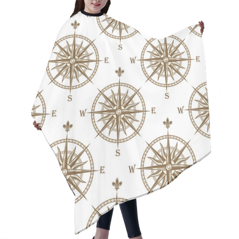 Personality  Compass Seamless Background Pattern Hair Cutting Cape