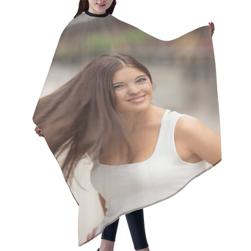 Personality  Woman Waving Her Hair Hair Cutting Cape