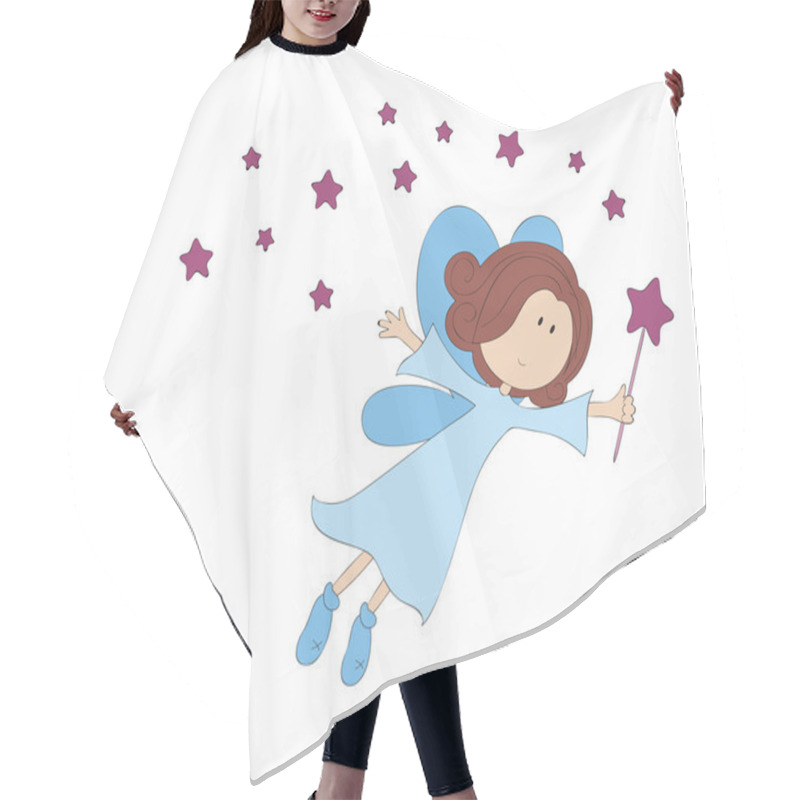 Personality  Illustration Of Flying Angel Hair Cutting Cape