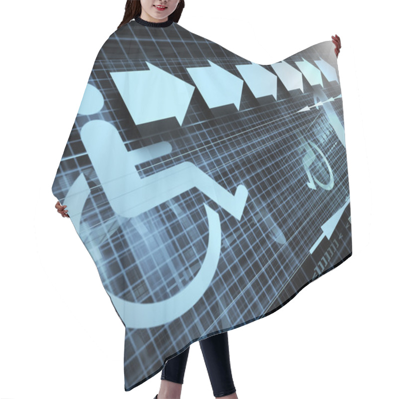 Personality  Accessibility Symbol Hair Cutting Cape