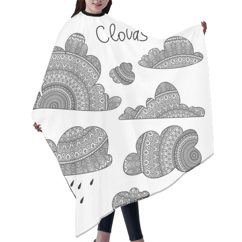 Personality  Hand Drawn Clouds Hair Cutting Cape