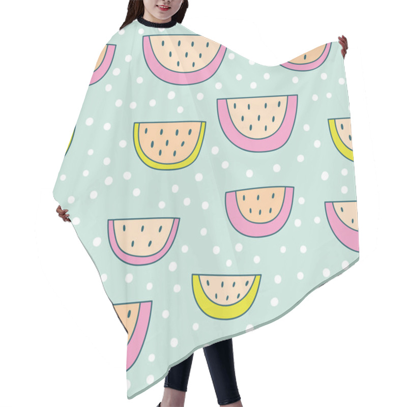 Personality  Pattern With Watermelon Cloves Hair Cutting Cape