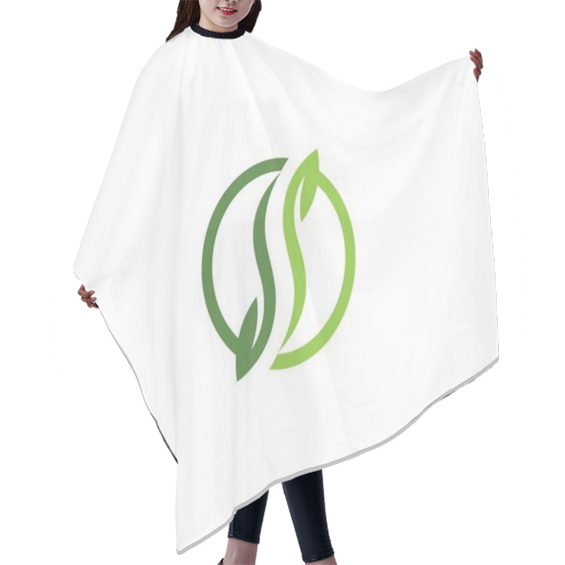 Personality  Green Leaf Logo Hair Cutting Cape