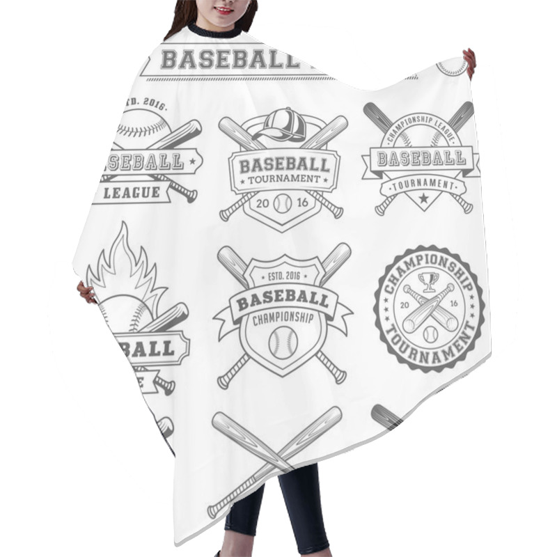 Personality  Vector Baseball Logo And Insignia Hair Cutting Cape