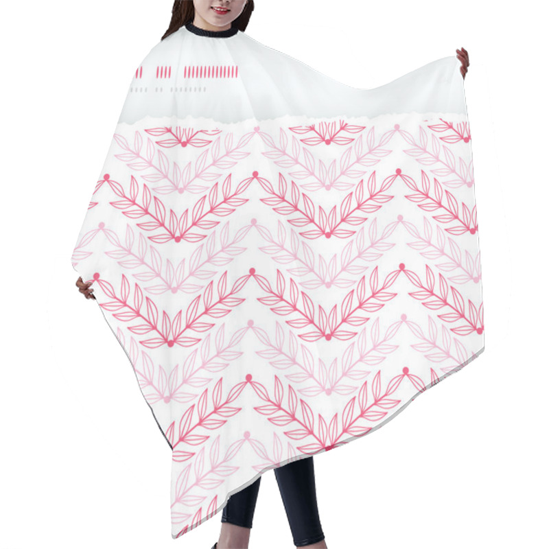 Personality  Pink Lineart Leaves Chevron Horizontal Torn Seamless Pattern Background Hair Cutting Cape