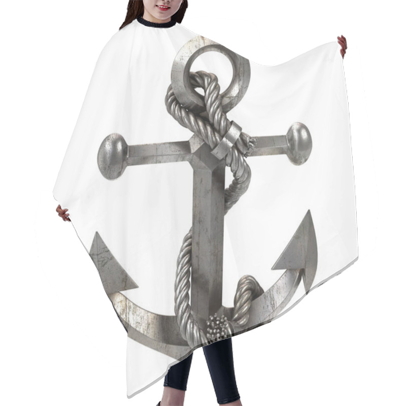 Personality  Iron Sea Anchor On An Isolated White Background. 3d Illustration Hair Cutting Cape