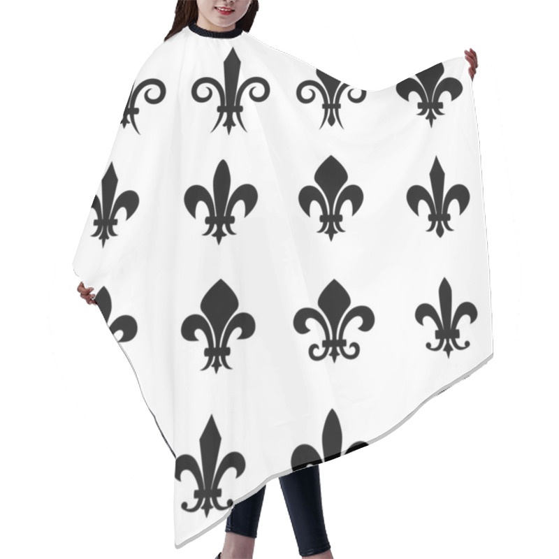 Personality  Set Of 16 Different Fleur De Lis Symbols Hair Cutting Cape