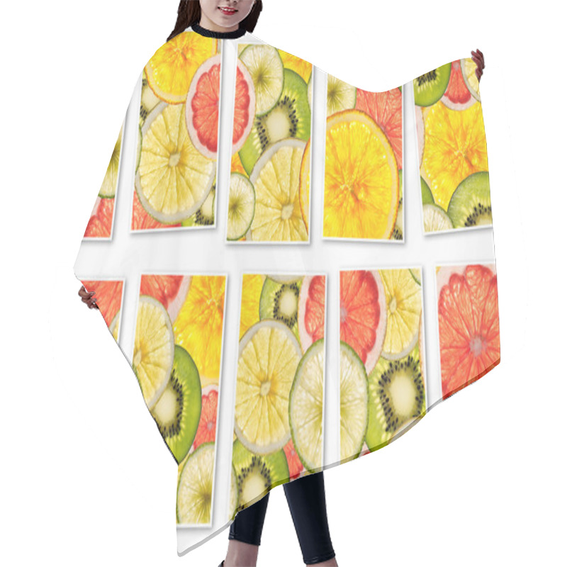 Personality  Ripe Fruit Collage Made From Slices Of Mixed Fruit Hair Cutting Cape