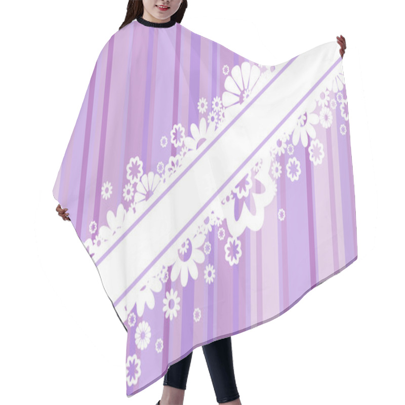 Personality  White Flowers On The Strips Hair Cutting Cape