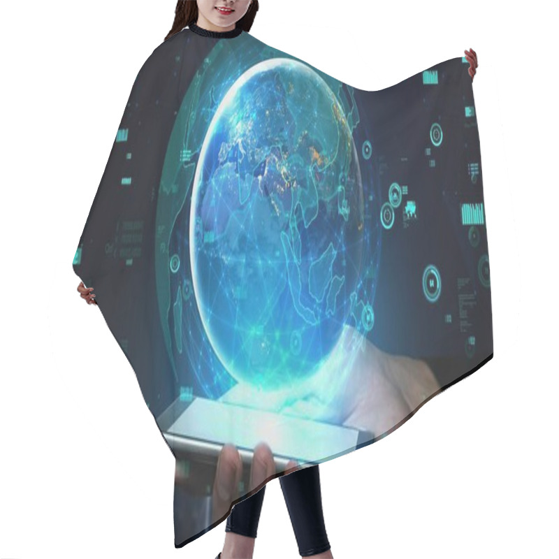 Personality  5G Communication Technology Of Internet Network Conceptual Hair Cutting Cape